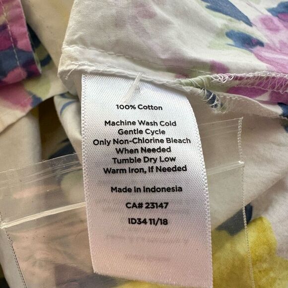 TALBOTS Womens Floral print 100% cotton button up Collared shirt 1x Petite - Picture 8 of 9